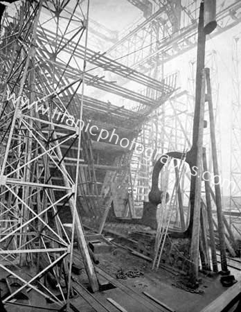 The Keel of the Titanic during construction in Belfast.